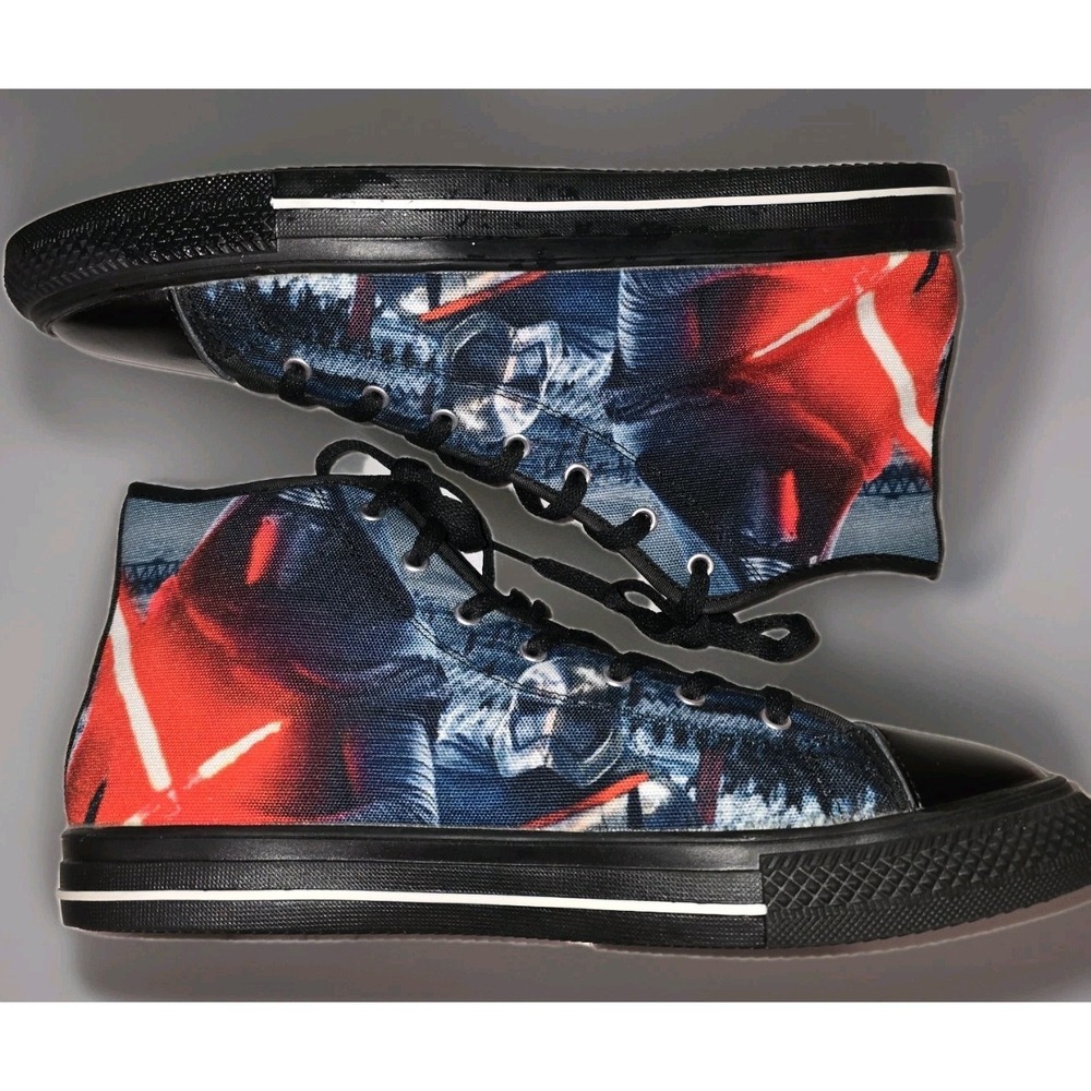 Star Wars Kylo Ren High Top Canvas Sneakers Black Red Blue Graphic Print Shoes